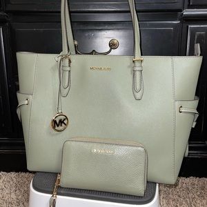 Sage green MK tote and matching Wallet